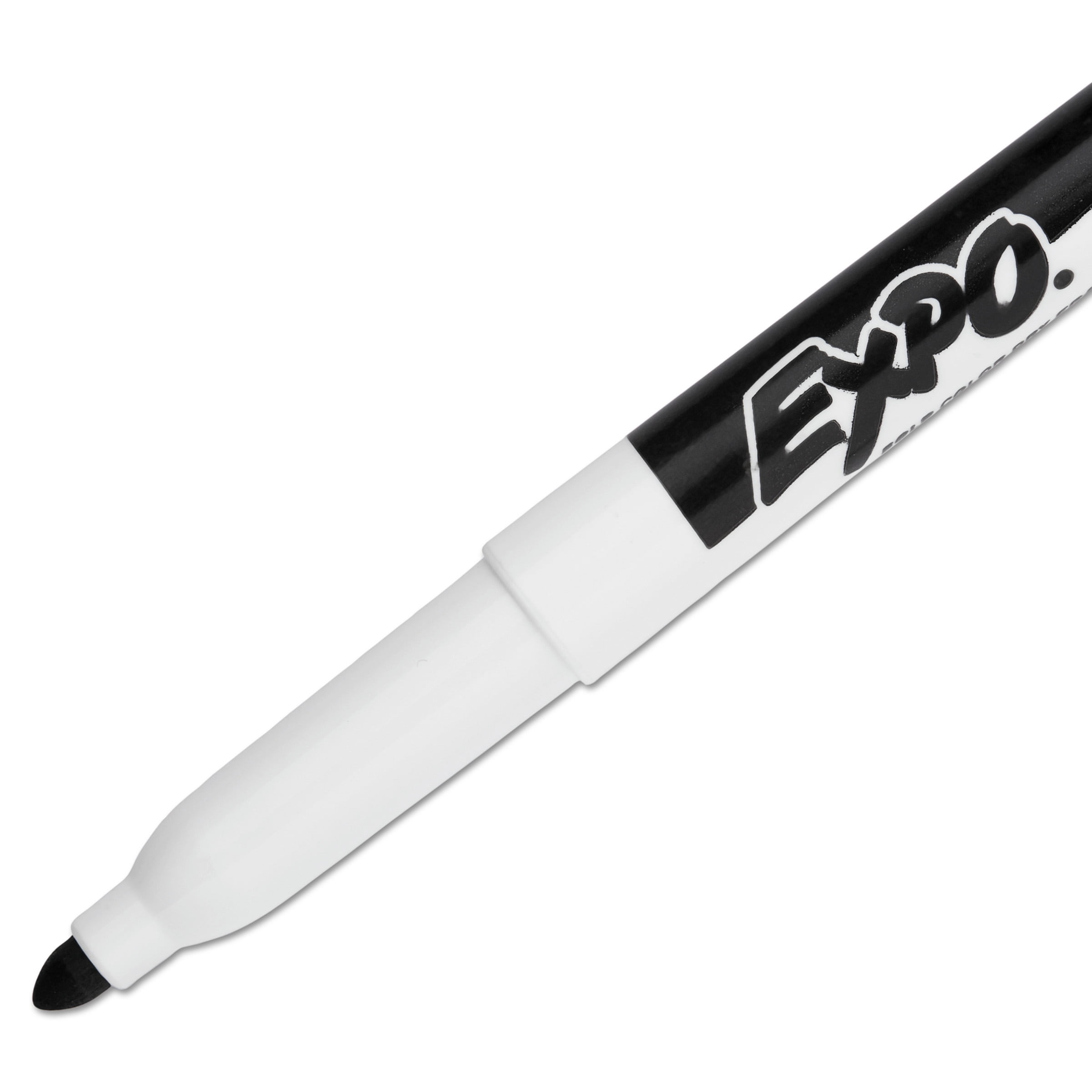 EXPO Dry Erase Markers, Fine Point, Black, Dozen 