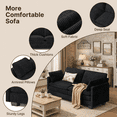 thumbnail image 4 of Aiho 75" L Loveseat Sofa, Comfy Corduroy Fluffy Couch with Deep Seat with Double Layer Cushions for Living Room, Apartment, Bedroom, Bedroom - Black, 4 of 6