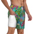 thumbnail image 3 of Goofa Turtles Printed Men's Swim Trunks Board Shorts Quick Dry Mens Swimming Trunks with Compression Liner,Breathable Fit Hawaii Beach Shorts-Large, 3 of 9