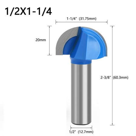 

BAMILL 1/2 shank Round Nose Two Flutes Router Bit Woodworking Cove Bit solid carbide