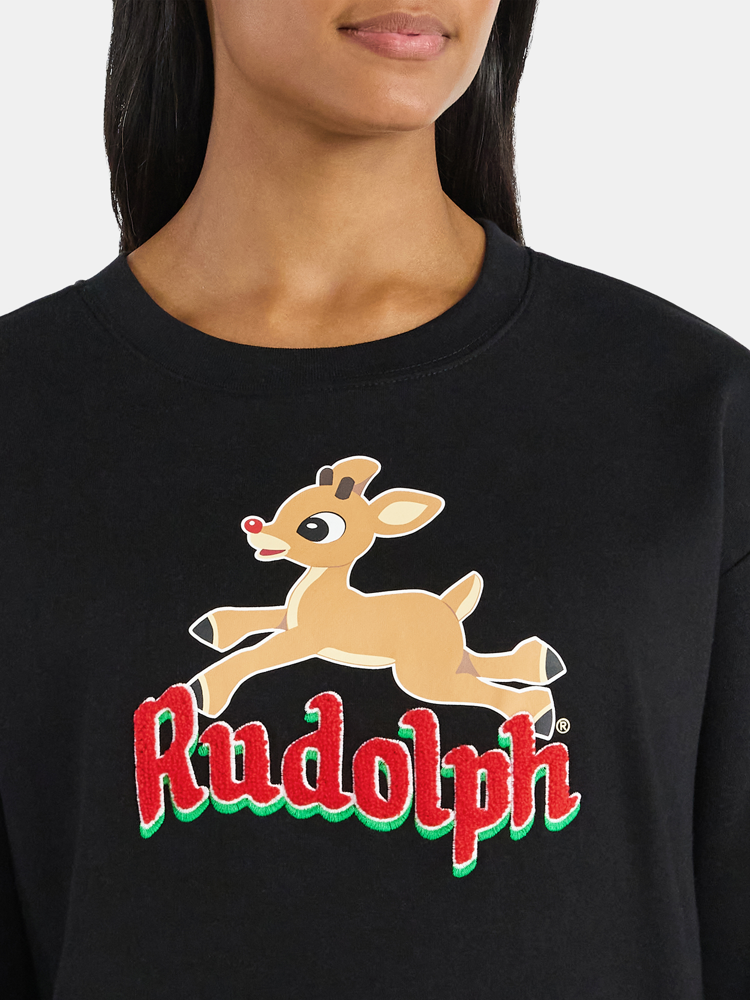 Rudolph The Red Nosed Reindeer Women’s Christmas Graphic Sweatshirt, Sizes XXS-XXL