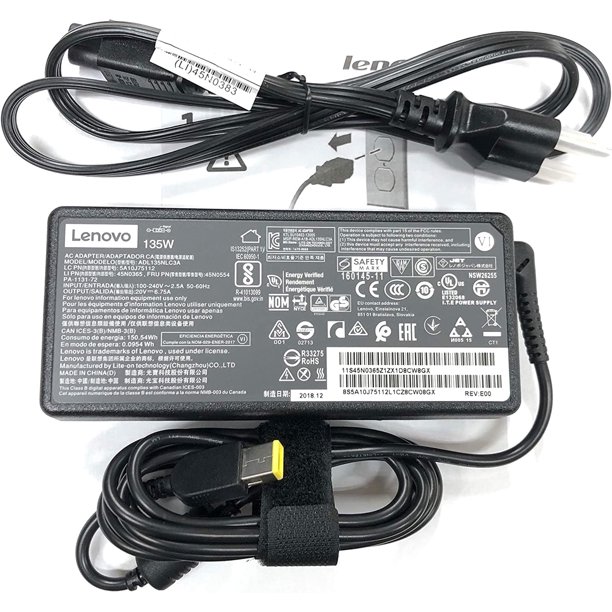 Adaptador AC Lenovo 135 W 20 V 6,75 A para portátil Thinkpad W540