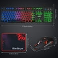 thumbnail image 2 of BlueFinger Clavier de Jeu RGB et Souris Rétroéclairée et Combo Casque, Clavier Rétroéclairé Filaire USB, Ensemble Clavier et Souris de Jeu LED, Casque avec Microphone pour Ordinateur Portable PC Jeu et Travail, 2 of 8