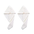 thumbnail image 1 of Paquete de 2 toallas de microfibra para el cabello para el hogar, accesorios esenciales para el baño, turbante para el cabello de secado rápido, 1 of 5