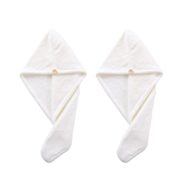 Paquete de 2 toallas de microfibra para el cabello para el hogar, accesorios esenciales para el baño, turbante para el cabello de secado rápido
