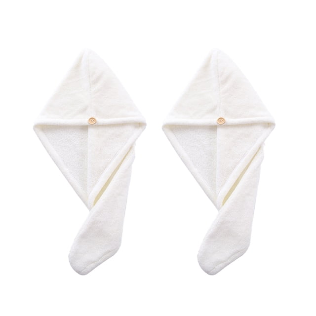 Paquete de 2 toallas de microfibra para el cabello para el hogar, accesorios esenciales para el baño, turbante para el cabello de secado rápido