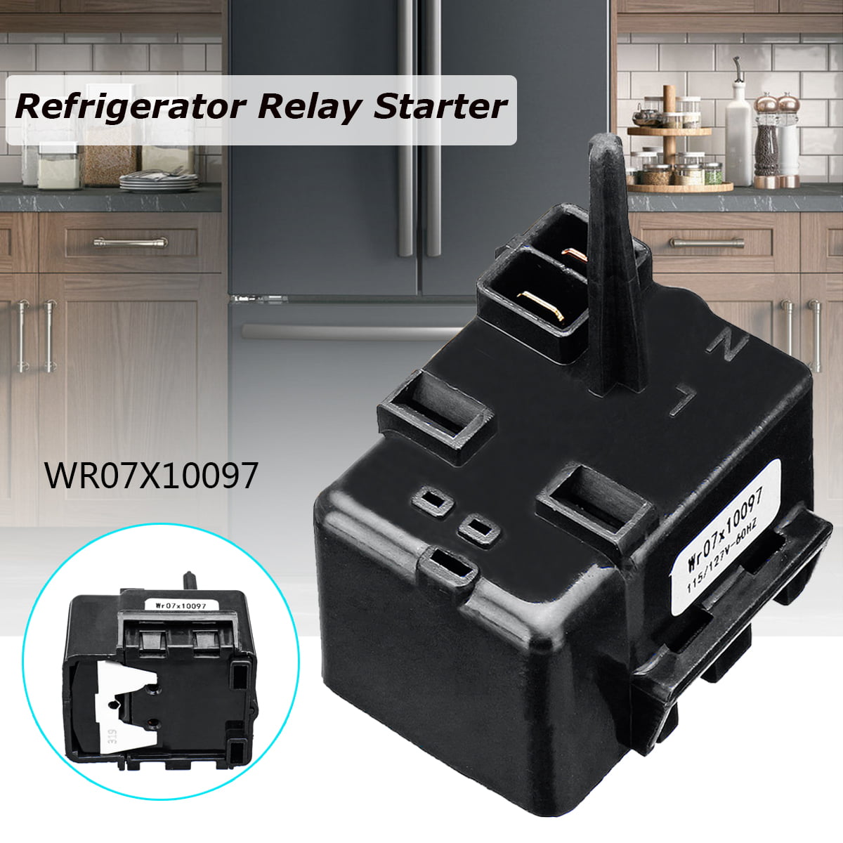 Refrigerator Compressor Relay Overload Starter Kit For GE WR07X10097 513604045 