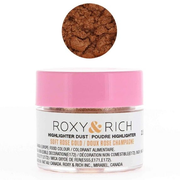 Roxy & Rich Highlighter Dust Food-Decoration Powder Color - Soft Rose Gold 2.5 Grams