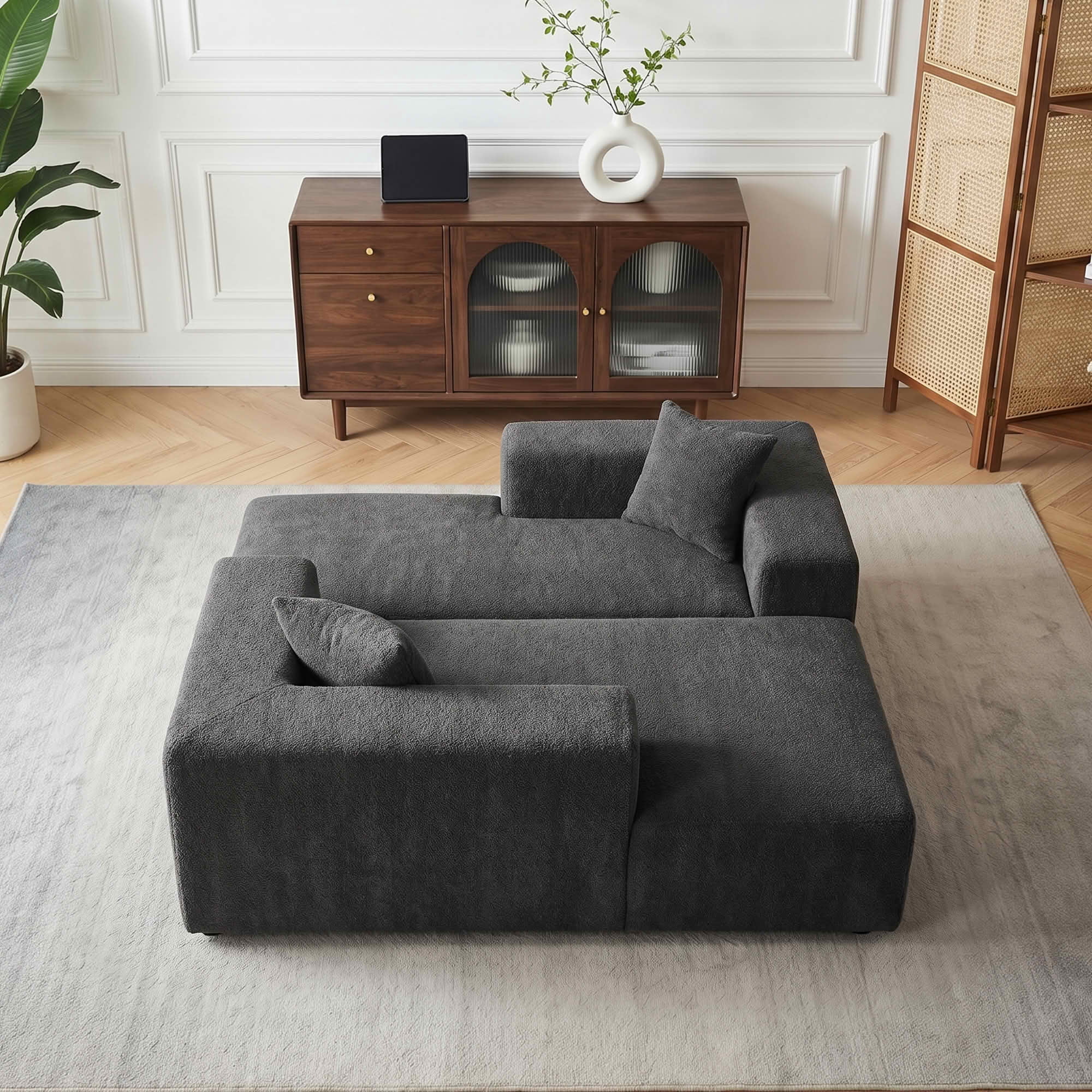 MAYEERTY 104" Cloud Sectional Couch with L-Shape Chaise, Modern Modular Sofa with Deep Seat, Upholstered Couches with Back Cushion for Living Room Bedroom, No Assembly Required