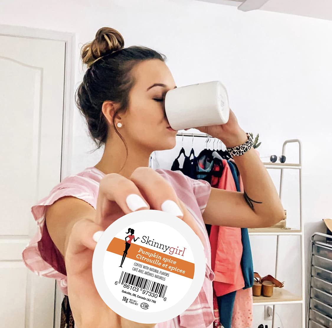 Skinnygirl Flavored Coffee Pods, Pumpkin Spice Coffee, Single Serve Coffee for Keurig K Cups Machines, Hot or Iced Coffee, Medium Roast Coffee In Recyclable Pods, 24 Count