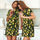 thumbnail image 4 of Disketp Lemon Fruits Flowers Leaves para Camisón Corto de Manga Corta para Mujeres, Camisón Cómodo con Escote Redondo, Bonito y Confortable, 4 of 6