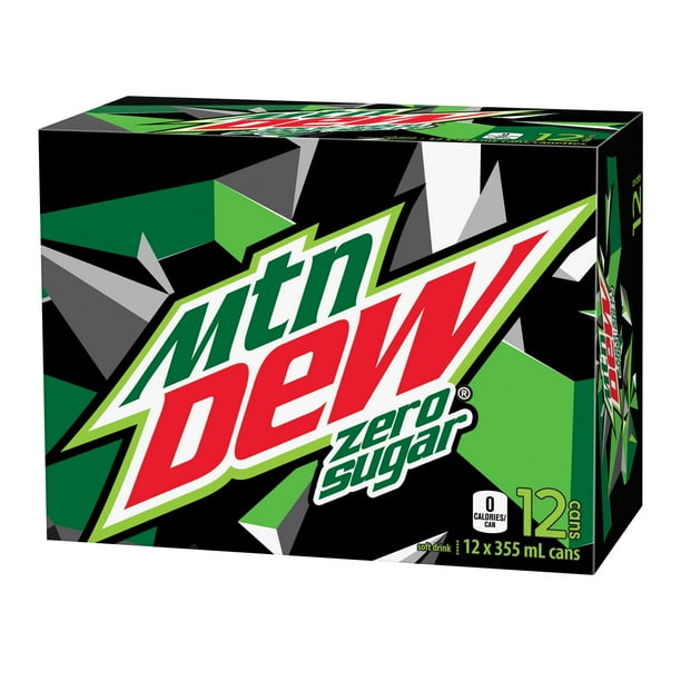 Mtn Dew Zero Sugar Soft Drink 12 x 355 mL, Cans, 12x355mL