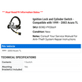 thumbnail image 2 of Ignition Lock and Cylinder Switch - Compatible with 1999 - 2003 Acura TL 2000 2001 2002, 2 of 2