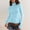 Light Blue, variant on Aobny Basic Work Womens Shirts White Solid Fitted Turtleneck Long Sleeve Pullover Ladies Shirts Soft
