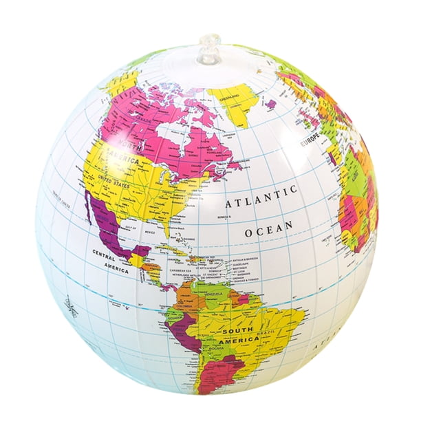 BRIGHTFUFU Globo terráqueo inflable de PVC, pelota de playa para fiestas en la piscina, divertido juguete educativo para niños, globo flotante decorativo para adultos y niños.