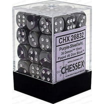 Chessex CHX26832 Dice - Gemini: 36D6 Purple/Steel/White