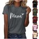 thumbnail image 1 of Fiudx Camisas para Mujer Camiseta de Manga Corta con Cuello Redondo y Estampado Retro para Mujer, 1 of 4