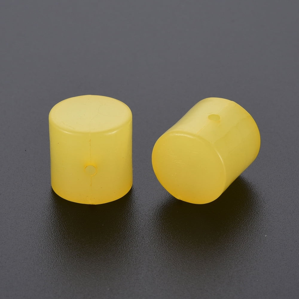 Imitation Jelly Acrylic Beads Column Yellow 14.5x14.5mm Hole: 1.8mm about 200pcs/500g