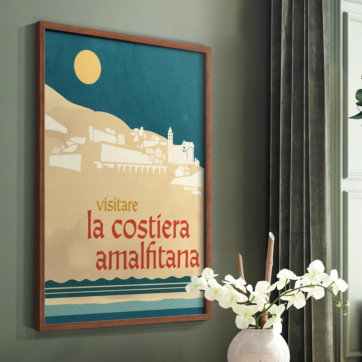 Summer Abroad IV Framed Print in Brown Solid Wood Framed Print No Nail Hanging