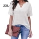 thumbnail image 4 of Minnieouse Blusa con cuello en V Camisa estética holgada Oficina Vacaciones Playa Compras Moda Verano Top Novia Madre Ropa Prendas para la parte del cuerpo Blanco XXL Minnieouse AP011062-05, 4 of 5