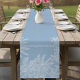 thumbnail image 4 of Blue Palm Tree Table Runner 70 Inches, Summer Beach Coastal Tropical Botanical Bed Runner Dresser Scarves Tabletop for Indoor Outdoor Parties/Ceremony/Banquet, 13" x 70", 4 of 9