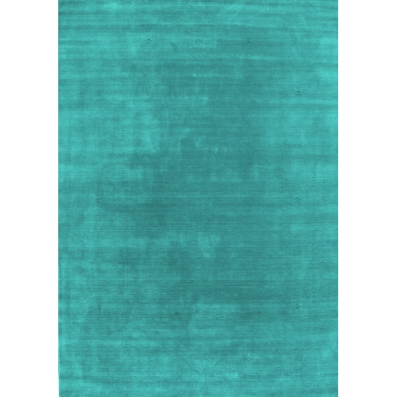 Ahgly Company Indoor Rectangle Abstract Turquoise Blue Contemporary Area Rugs, 7' x 9'