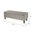 thumbnail image 6 of Abble 45 inch Beige Fabric Upholstered Tufted Flip Top Storage Bench, 6 of 6