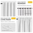 thumbnail image 6 of 100% Blackout Faux Linen Curtains for Livingroom Bedroom,2 Panels Set,Thermal Insulated,With Free 20 Ring Clips - BrightWhite, W50 X L72, 6 of 9