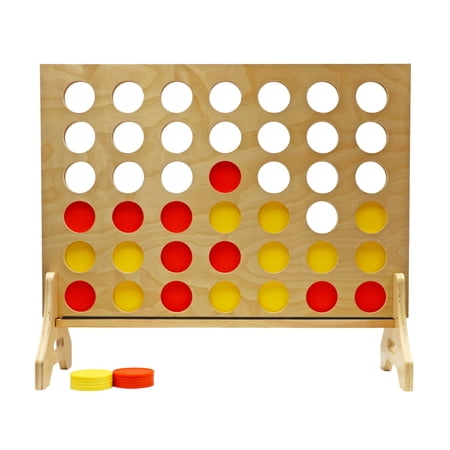 Tailgating Pros Premium Giant Four in a Row with Carrying Case - Jumbo Oversized Outdoor Yard Game - Connect Multiple Pucks in a Row to Win - Many Puck Colors Available!