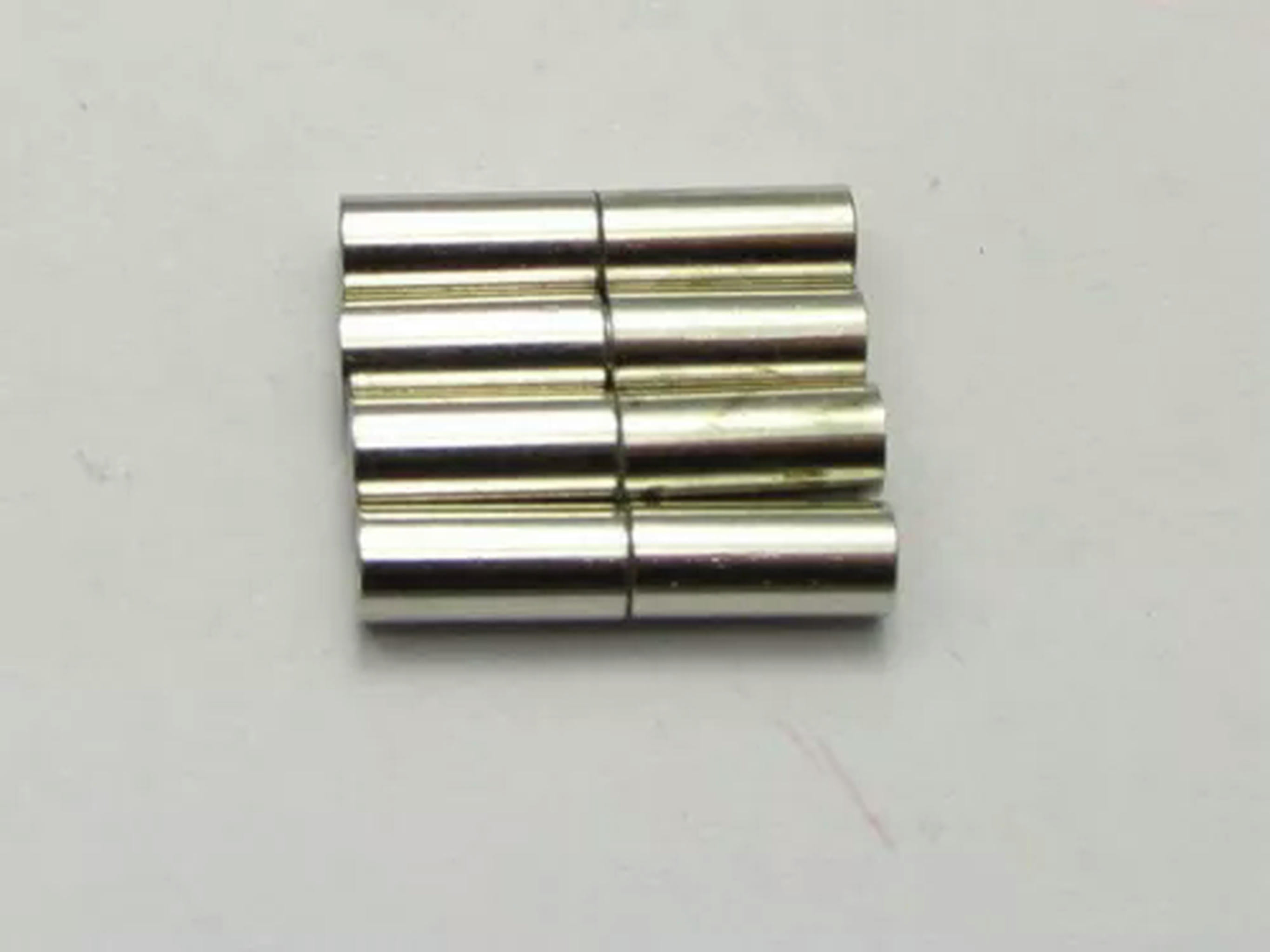 U8MO 50 Silver Bracelet Necklace Cylinder Magnetic Clasps End Caps Fit 3mm-6mm Cord-6mm