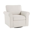 thumbnail image 2 of Mainstays Swivel Accent Chair with Rolled Arms, Cream Fabric Upholstery, 2 of 9