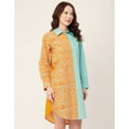 thumbnail image 2 of Moomaya Women's Printed Button Down Shirt Dress, Cuffed Sleeves Collared Dress, 2 of 8