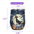 thumbnail image 5 of Happy Halloween Doberman Pinscher Witch Pumpkins Bats 12oz Stainless Steel Wine Tumbler Insulated Cup with Lid Doberman Dog Lover Gifts - 13012, 5 of 5