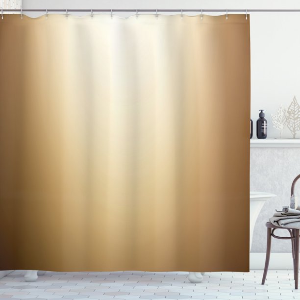 Brown Shower Curtain, Abstract Gradient Display Soft Pale Brown Colored