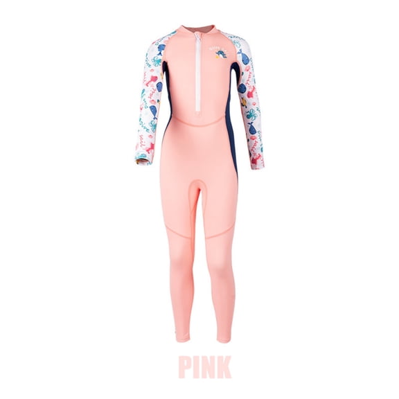 GKV Girls’ UPF 50  One-Piece Full Wetsuit – Front Zipper Long Sleeve Sun Protection Dive Suit for Snorkeling, Swimming & Surfing