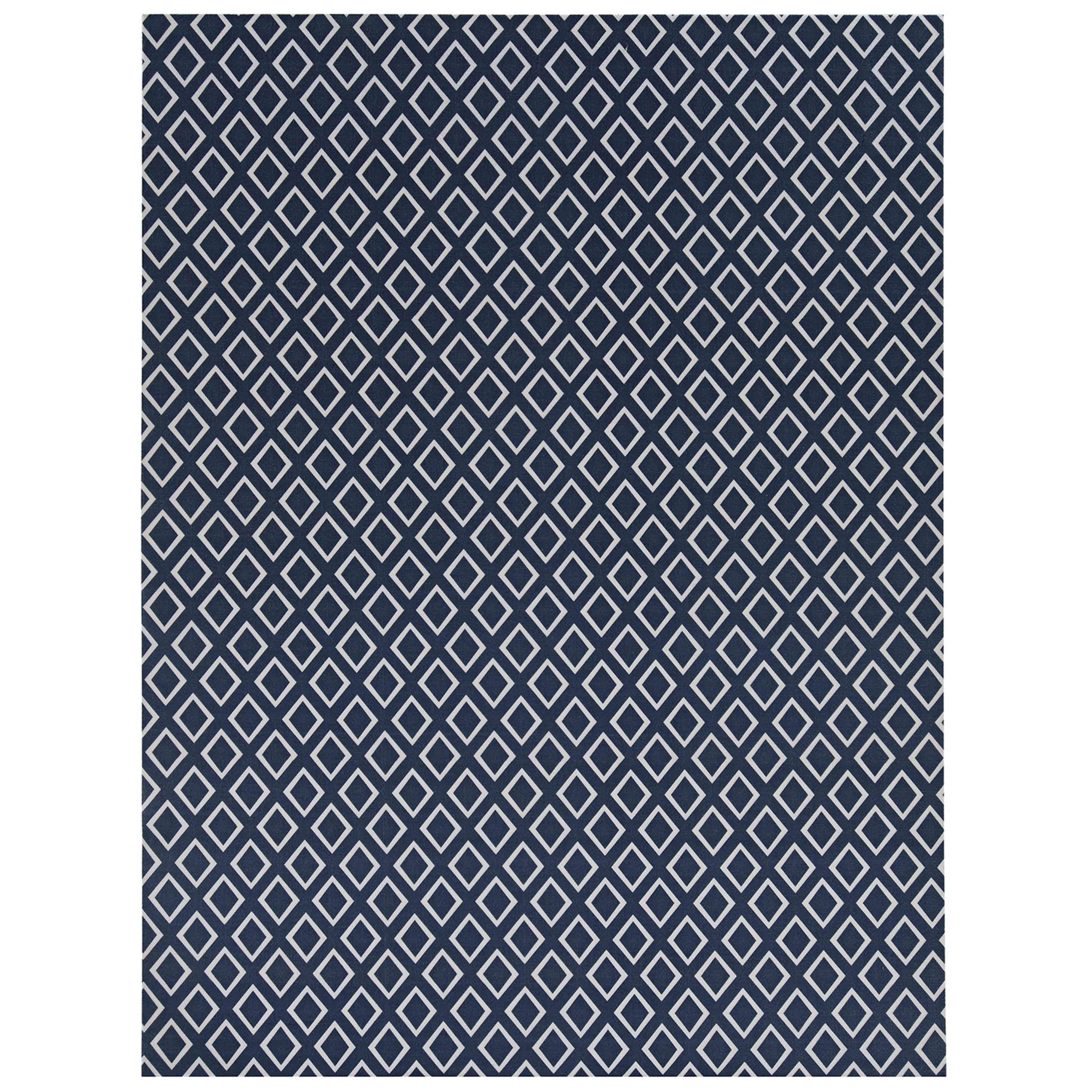 6X8 Blue/White Diamond Indoor/Outdoor Area Rug