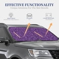 thumbnail image 3 of Kdxio Purple Glitter Print 2-Piece Sun Shade Front Windshield - Foldable Car Front Window Sunshades for Most Sedans SUV Truck, 3 of 6
