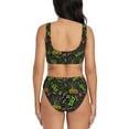 thumbnail image 3 of Kdxio Carnival Mardi Gras3 Print Women's 2 Piece High Waisted Wrap Spaghetti Strap Summer Swimsuit Bikini Set-, 3 of 7