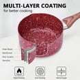 thumbnail image 2 of CSK 3 Pintes Casserole Antiadhésive avec Couvercle - Granite Sauce d'Enrobage Casserole avec Becs Verseurs, Compatible avec Cuisinière à Induction, PFOA PFOS PFAS Libre, Poignée de Bakélite Ergonomique, Rouge, 2 of 5