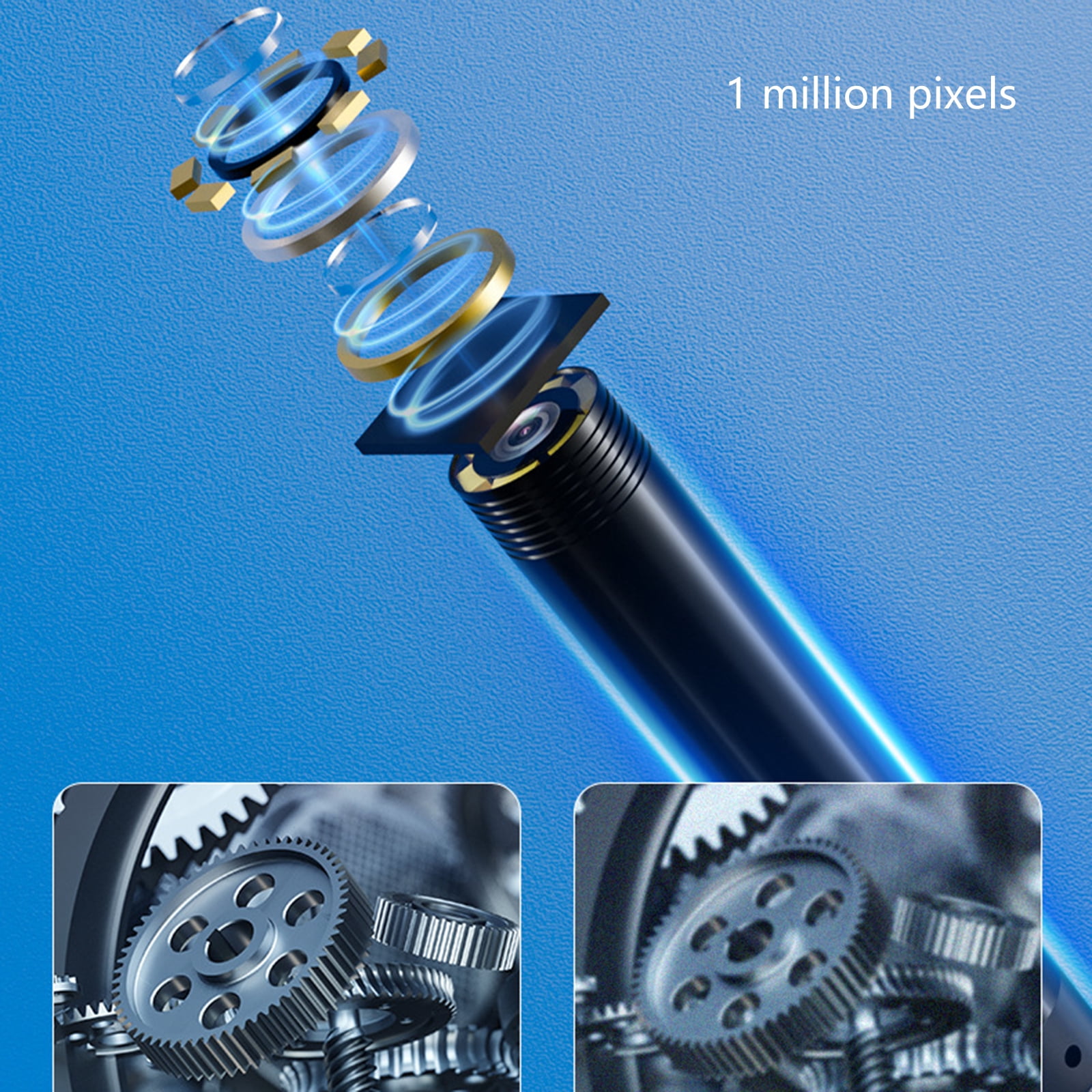 Endoscope Camera with 6 LED Light,Borescope Inspection Cameras Waterproof Snake Cameras for Cellphone PC