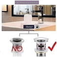thumbnail image 2 of Tapón de desagüe universal para lavabo y fregadero, de latón, cromado y emergente, sin rebosadero., 2 of 4