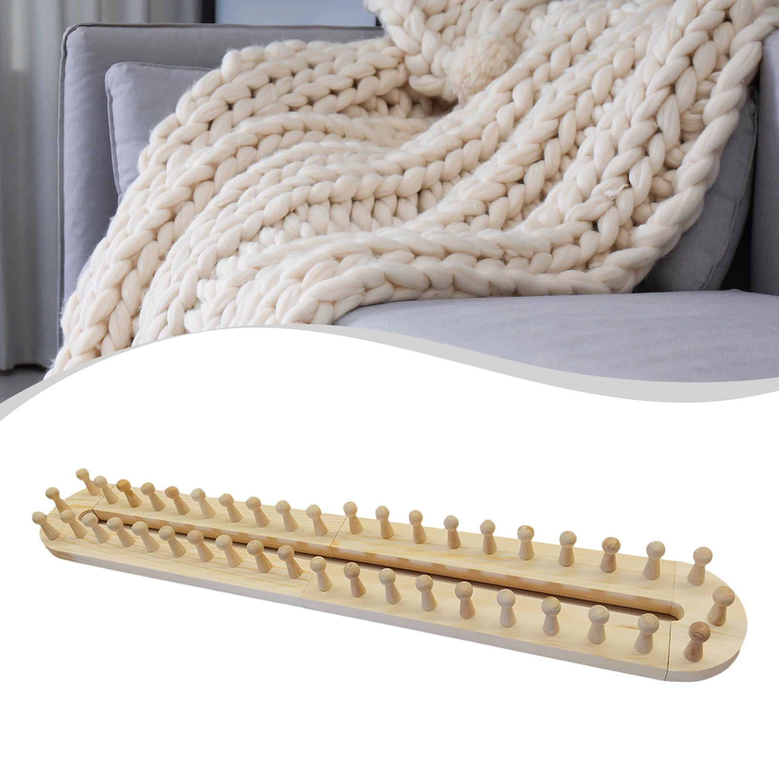 GUOOL Blanket Knitting Frame, Wooden Frame for Chunky Blanket Weaving, Hand Knitting Tool, DIY Blanket Knitting Frame, Rod Frame for Home Decor, Craft Lover 4 sections