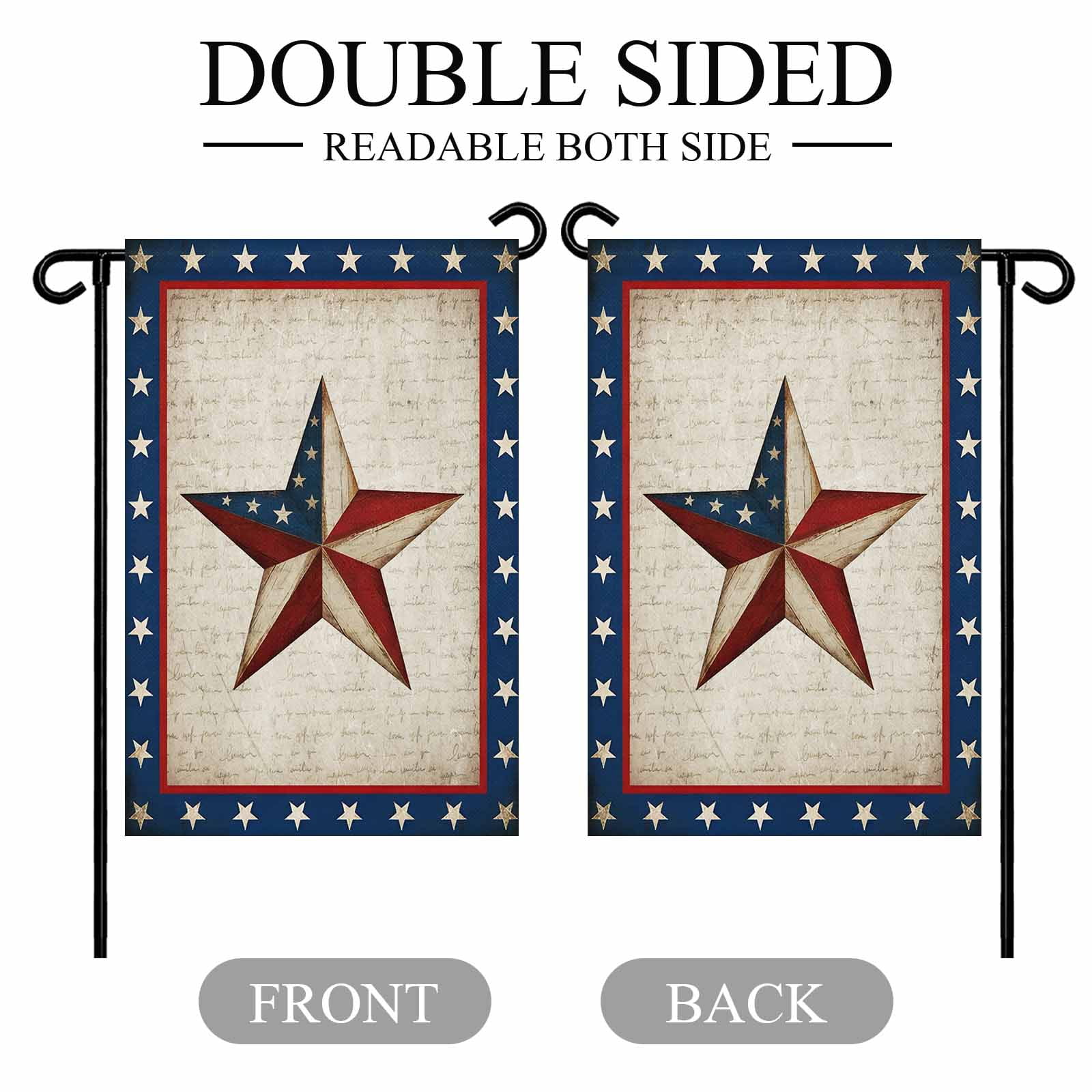 4th of July Garden Flags Patriotic Star Stripes Garden Flag Double Sided Welcome Flag Red White and Blue Independence Day Yard Flags for Outdoor Lawn Porch Memorial Day Holiday Decor 28x40 Inch