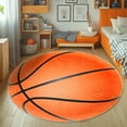 thumbnail image 6 of SARAG Basketball Carpet 3D Ball Sports Area Rugs Round Carpets For Women Men Teenagers Boys Children Bedroom Decor Anti-Shedding Ball Sports Decorative Rug Set 47in Anti-Shedding, Orange, 6 of 8