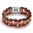 thumbnail image 1 of Pulsera de cadena de motocicleta de acero inoxidable naranja negro, 1 of 4