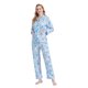 thumbnail image 5 of Conjunto de Pijama y Ropa de Descanso de Algodón para Mujer, Top de Manga Larga con Botones y Pantalones con Cintura Elástica y Cordón, Pijamas Suaves y Cómodos de Largo Completo para Mujer, Perro Az, 5 of 7