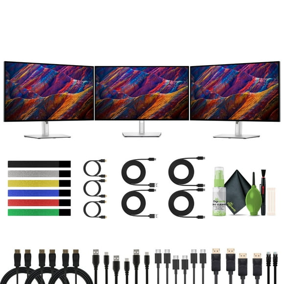 Dell UltraSharp U2723QE 27" UHD HDR IPS WLED LCD 4K Monitor, 3840 x 2160 at 60 Hz with DisplayPort, HDMI USB C Docking Hub, 3x Computer Monitors Bundle With Screen Cleaning Kit and more