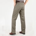thumbnail image 5 of QIYAGBSA Men's Pleated Pants High Waist Straight Leg Relaxed Fit Business Casual Trousers (Dark Gray, 33), 5 of 7