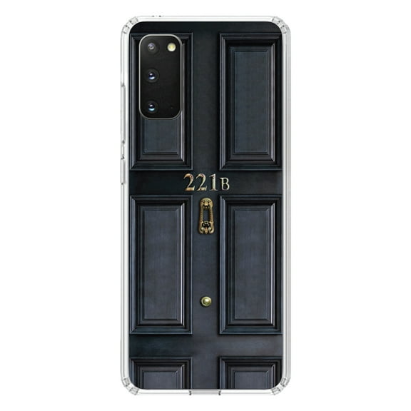 DistinctInk Clear Shockproof Hybrid Case for Galaxy S20 ULTRA / 5G (6.9" Screen) - TPU Bumper, Acrylic Back, Tempered Glass Screen Protector - 221b Baker Street