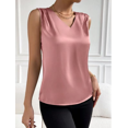 thumbnail image 6 of CHUMUD Womens Satin Tank Tops V Neck Pleated Sleeveless Business Casual Outfit Summer Dressy Work Blouse, 6 of 7